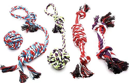 Pacific Pups Premium Rope Dog Toy Set - 5-Pack for Small to Medium Dogs