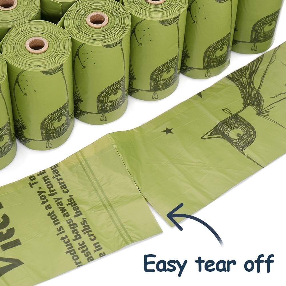Dog Poop Bags 540 Count, Unscented Thick Waste Bags with Dispenser, 100% Leak-Proof Doggie Bag Refill Rolls