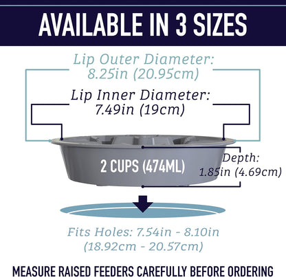 Slow Feeder Dog Bowl (2 Cup Capacity) - Puzzle Design with Feeder Holes, Compatible with Elevated Pet Feeders, Promotes Slow Eating for All Breeds - Blue