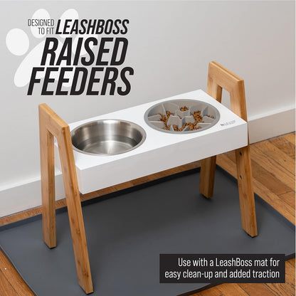 Slow Feeder Dog Bowl (2 Cup Capacity) - Puzzle Design with Feeder Holes, Compatible with Elevated Pet Feeders, Promotes Slow Eating for All Breeds - Blue